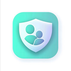 Design a sleek and modern app icon for a parental control app The icon should feature a shield or lock to represent security and control a subtle depiction of a