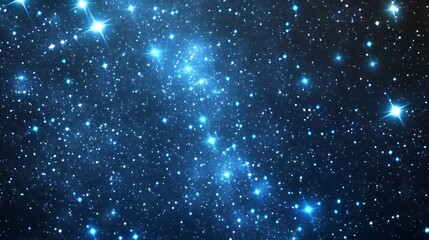 Fototapeta premium A starry night sky filled with bright stars against a deep blue background.