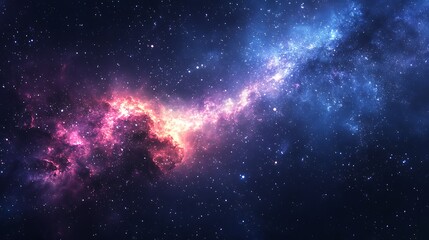 Fototapeta premium A stunning depiction of a cosmic nebula in vibrant colors against a starry backdrop.