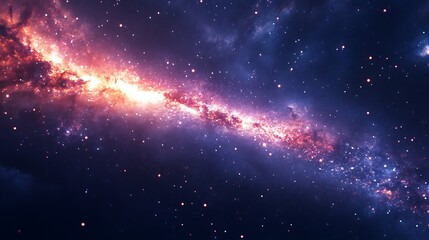 Fototapeta premium A vibrant cosmic scene depicting a galaxy with colorful nebulae and countless stars.