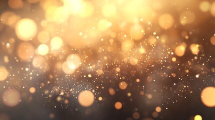 A shimmering background of golden bokeh lights creating a festive and elegant atmosphere.