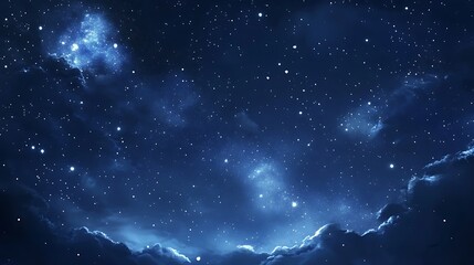 Obraz premium A serene night sky filled with stars and clouds, evoking a sense of wonder.