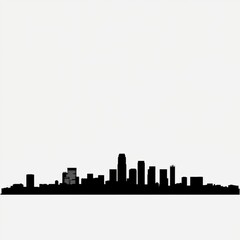 Naklejka premium Dense city skyline at sunset shrouded in urban smog showcases towering buildings and hazy atmosphere warm hues of orange and yellow contrast with dark silhouettes creating dramatic scene silhouetted s