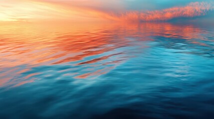 Obraz premium Tranquil Ocean Waves at Sunset with Colorful Sky Reflections