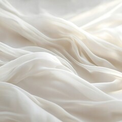 Obraz premium Soft, flowing ivory fabric with gentle folds and light.