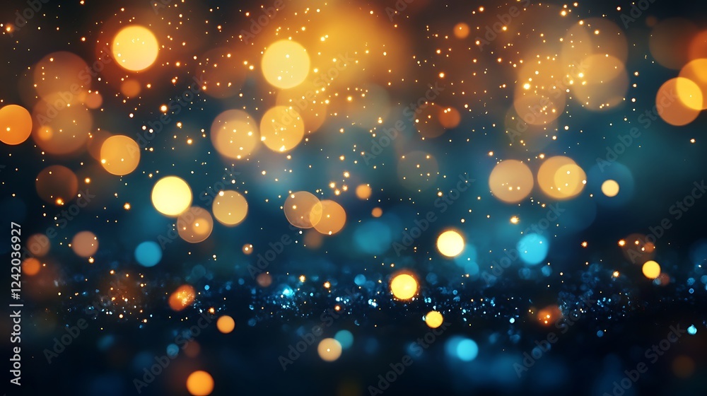 Wall mural a blurred background of glowing orbs and sparkles in various colors, creating a magical effect.