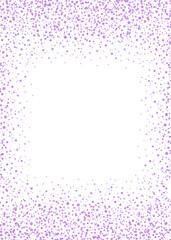 Violet confetti frame overlay, rhinestone diamond glitter confetti transparent background png