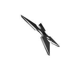 3D Illustration of a Ninja Shuriken –Realistic depiction of a traditional throwing star with sharp blades, metallic texture, and detailed design, perfect for digital art projects, graphics, and poster