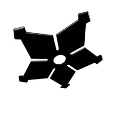 3D Illustration of a Ninja Shuriken –Realistic depiction of a traditional throwing star with sharp blades, metallic texture, and detailed design, perfect for digital art projects, graphics, and poster