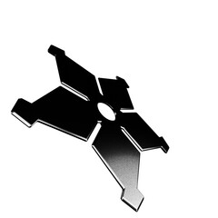 3D Illustration of a Ninja Shuriken –Realistic depiction of a traditional throwing star with sharp blades, metallic texture, and detailed design, perfect for digital art projects, graphics, and poster