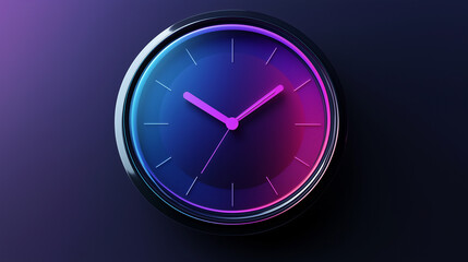 A modern clock icon in style of soft gradients