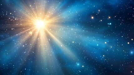 Obraz premium A vibrant cosmic scene depicting a bright starburst in a starry sky.