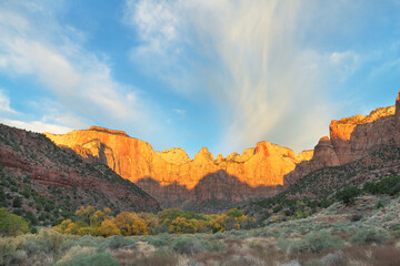 Sunrise at Towers of the Virgin, Zion National Park, Utah. © Danita Delimont