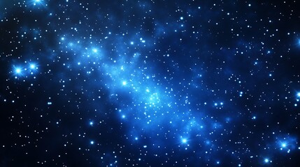 Naklejka premium A mesmerizing view of a starry night sky filled with twinkling blue stars and cosmic clouds.