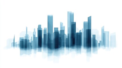 Obraz premium An ascending bar chart in corporate blue and gray on a white background, symbolizing consistent growth in banking metrics