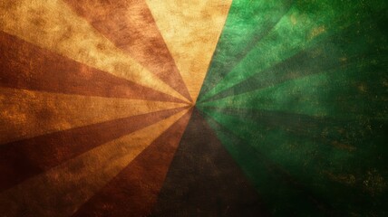 Abstract radial background, sunburst of brown, green and yellow color. Black history month background
