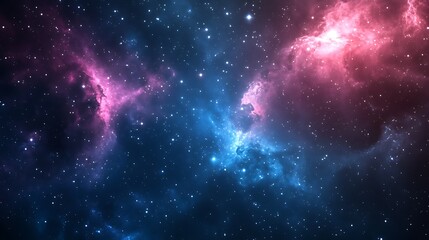 Fototapeta premium A vibrant cosmic scene featuring colorful nebulae and countless stars in deep space.
