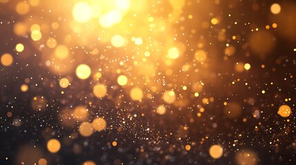 Fototapeta premium A shimmering background of golden bokeh lights creating a magical atmosphere.