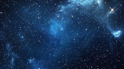 Naklejka premium A vast expanse of space filled with stars and cosmic clouds.