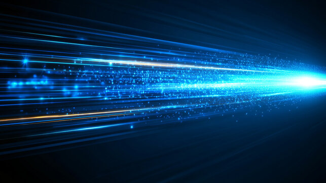 Dynamic speed technology light concept with modern blurred motion, symbolizing progress, innovation, and digital transformation. Futuristic background with empty space for captions.

