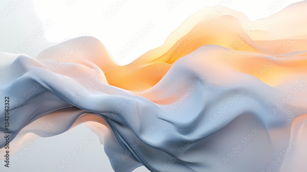 Wall mural modern digital abstract 3d background. copy space. based on generative ai. technology & nature fusio