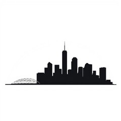 Fototapeta premium A silhouette of a city skyline featuring iconic landmarks and structures silhouetted skyline cityscape architecture illustration building city vector