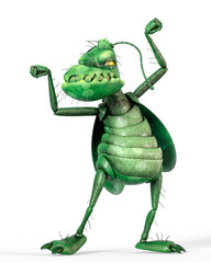 roach bug cartoongot some muscle to show up on white background
