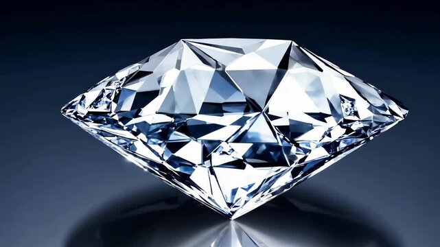Brilliant cut diamond with sparkling facets on a dark gradient background. Concept of luxury, elegance, fine jewelry, and timeless beauty