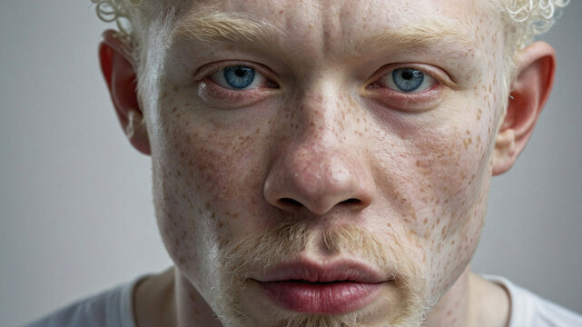 close up portrait of a man with freckles