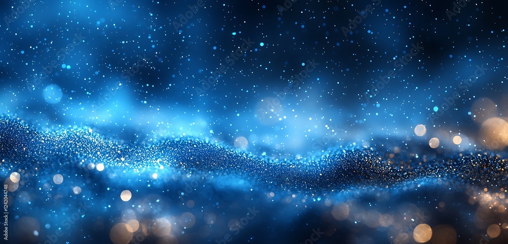 Wall mural a blue gradient background with a gradient blurred blue grainy effect, perfect for creating a tranqu