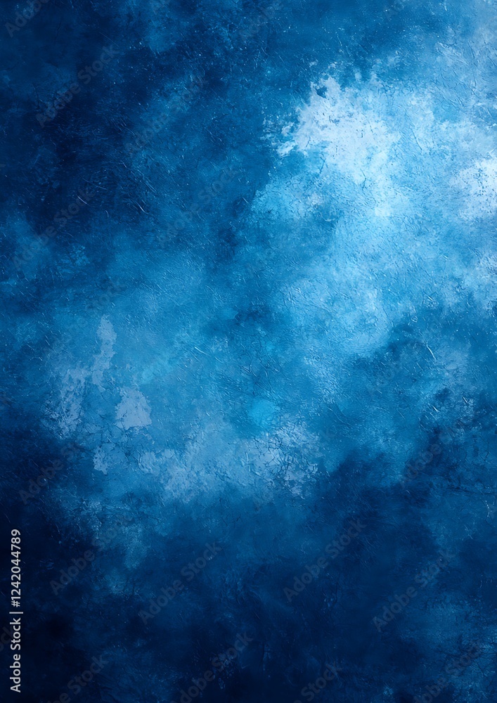 Wall mural a blue gradient background with a smooth grain texture, providing a serene and calming backdrop for 