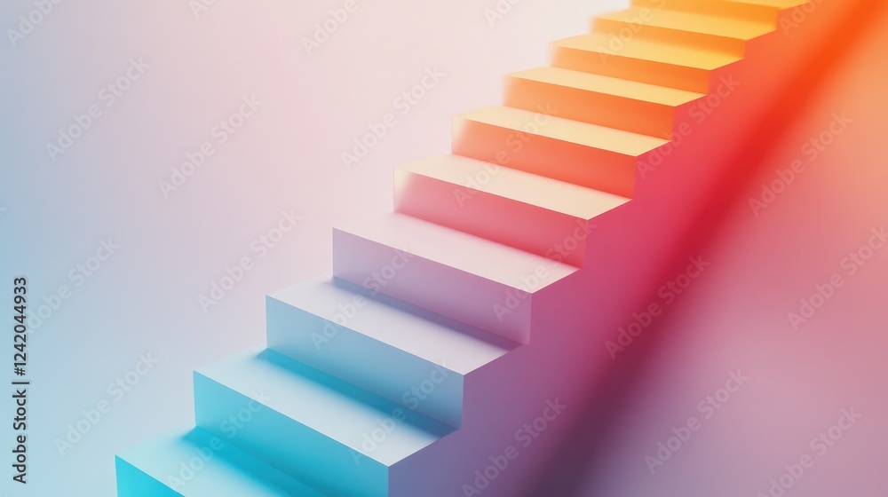 Poster a stacked bar graph with soft shadows and gradient colors on a white surface, emphasizing financial 