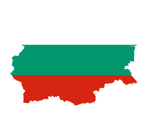 map of Bulgaria with flag