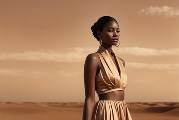 African American high fashion female model