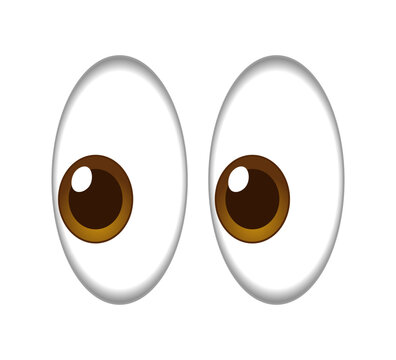 Naklejki Eyes emoji illustration. Eyeballs llustration. Social media reaction, emoji, emoticon. Funny cartoon isolated on white