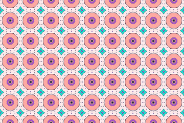 Seamless Fashion Digital Interior Graphic Luxury Symmetric Fabric Endless Wallpaper Texture Cloth Textile Geometric Art Tile Decoration Shape Template Visual Design Background Perspective Pattern.