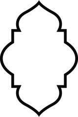 Black Outline Dome with Rectangle Circle Red Oriental Style Islamic Frame Arches with Modern Boho Mosque Dome for Window