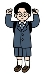 小学生の男子のベクターイラスト