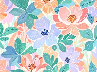 Pastel Floral Paradise: A Dreamy Tapestry of Blossoms