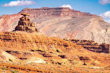 USA, Utah, Bear's Ears National Monument. Mexican Hat eroded rock formation.