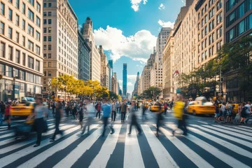 Keuken foto achterwand Busy New York City Street Scene with Pedestrians Crossing © Thanos