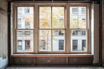 Casement window installation showcasing crank mechanism and sealing process in a residential setting © Dream maker