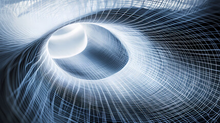 A striking abstract of a wireframe structure, illustrating depth and perspective with a monochromatic scheme, creating an intriguing visual experience. Perspective Depth Techniques. Illustration