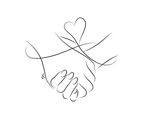 Obraz premium two hands holding each other. strong love. sexual relations. flirting and advances.concept of love