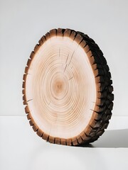 Organic Log with Tree Rings and Rustic Appeal