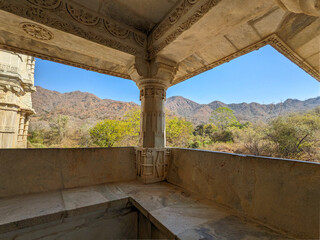 The corridor with rolling hills in view, Udaipur, India
