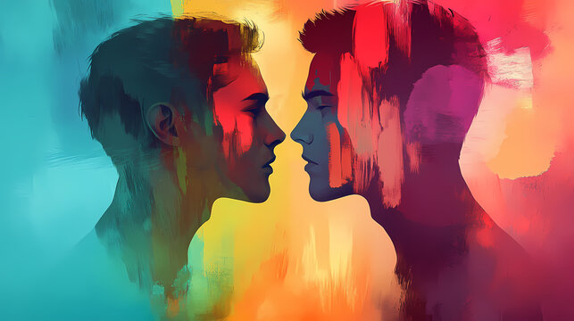 two male artistic profiles