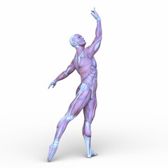 ポーズをとる男性　3DCGレンダリング