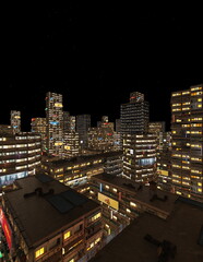 Obraz premium 未来都市の風景 3DCGレンダリング