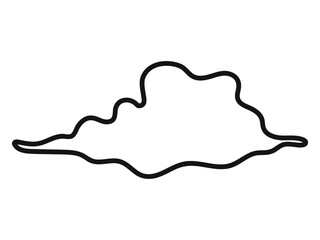 Black Outline of a Cloud Isolated on White Background. Concept of Weather Icon, Minimalist Cloud Design, Abstract Shape, Graphic Art, Natural Element, Simple Illustration, Digital Design. Contour
